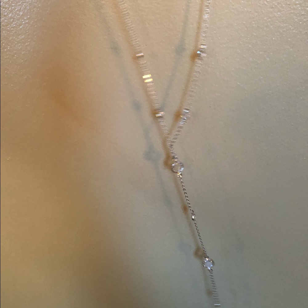 Silver lariat necklace